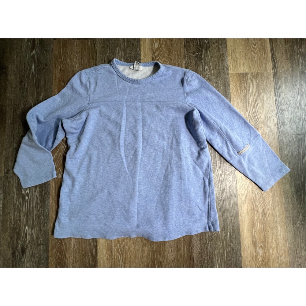 Avenue Sweatshirt Womens 14/16 Blue Cotton French Terry Crew Neck Long Sleeve